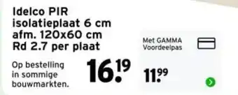 GAMMA Idelco PIR isolatieplaat aanbieding