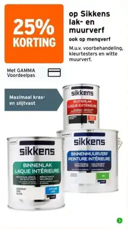 GAMMA sikkens lak- en muurverf aanbieding