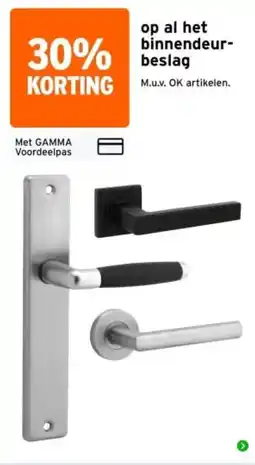 GAMMA gamma binnendeur-beslag aanbieding