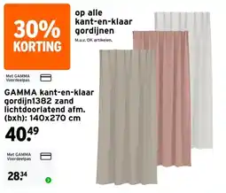 GAMMA gamma kant-en-klaar gordijn1382 zand aanbieding