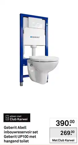Karwei Geberit Abell inbouwreservoir set Geberit UP100 met hangend toilet aanbieding
