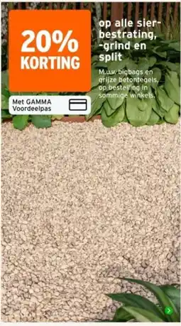 GAMMA gamma sierbestrating grind en split aanbieding