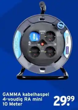 GAMMA gamma kabelhaspel 4-voudig ra mini aanbieding