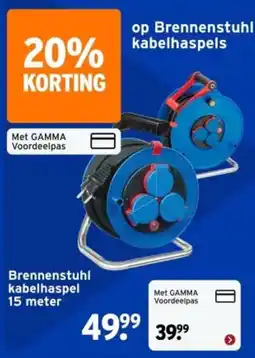 GAMMA Brennenstuhl kabelhaspel aanbieding