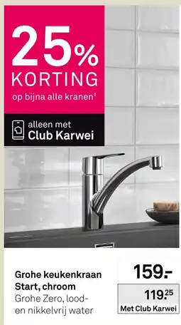 Karwei Grohe keukenkraan Start, chroom aanbieding