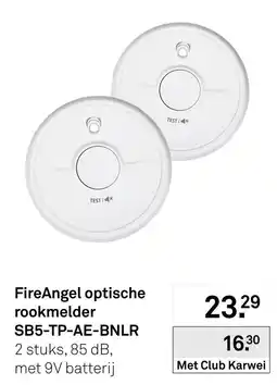 Karwei FireAngel optische rookmelder SB5-TP-AE-BNLR aanbieding