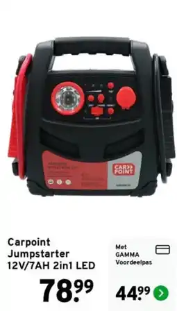 GAMMA Carpoint Jumpstarter 12V/7AH 2in1 LED aanbieding