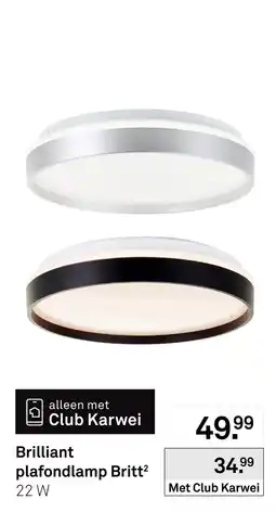 Karwei Brilliant plafondlamp Britt² aanbieding