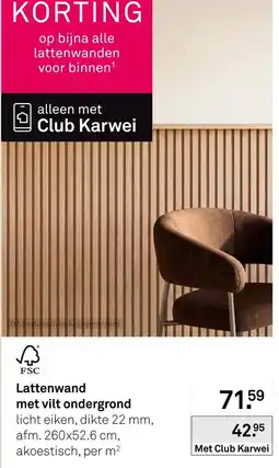 Karwei Club Karwei Lattenwand met vilt ondergrond aanbieding