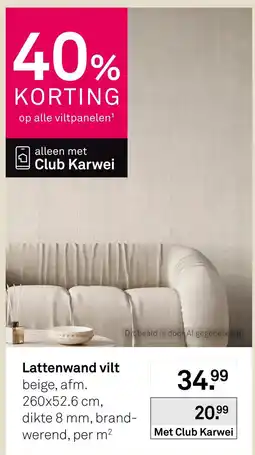 Karwei Lattenwand vilt aanbieding