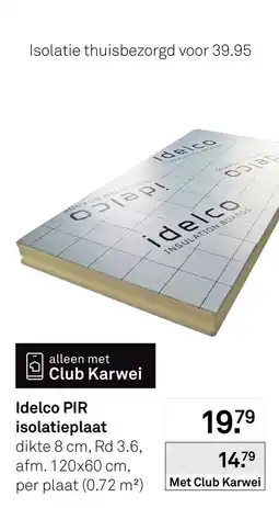 Karwei Idelco PIR isolatieplaat aanbieding