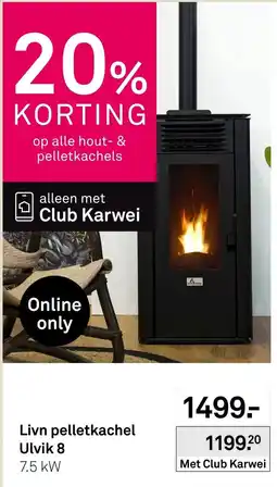 Karwei Livn pelletkachel Ulvik 8 aanbieding