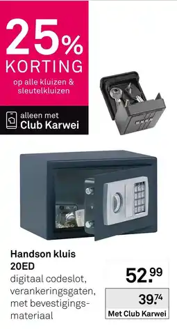 Karwei Handson kluis 20ED aanbieding