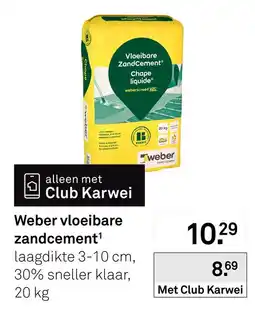 Karwei Weber vloeibare zandcement aanbieding