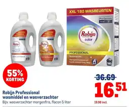 Makro Robijn Professional wasmiddel en wasverzachter aanbieding