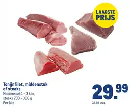 Makro Tonijnfilet, middenstuk of steaks aanbieding