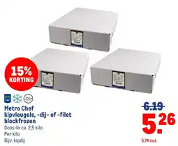 Makro Metro Chef kipvleugels, -dij- of -filet blockfrozen aanbieding