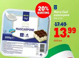Makro Metro Chef mascarpone aanbieding