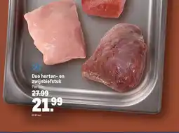 Makro Duo herten en zwijnbiefstuk aanbieding