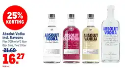 Makro Absolut Vodka incl. flavours aanbieding