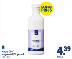 Makro Metro Chef slagroom 32% gezoet aanbieding