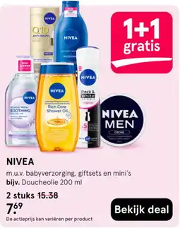 Etos NIVEA babyverzorging, giftsets en mini's aanbieding