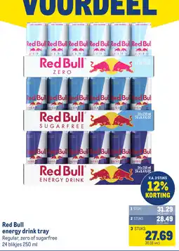 Makro Red Bull energy drink tray aanbieding