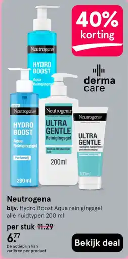 Etos Neutrogena Hydro Boost Aqua reinigingsgel aanbieding
