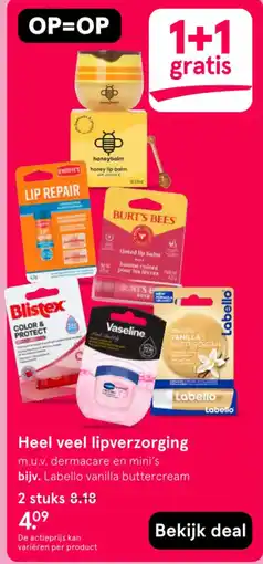 Etos Burt's bees honey lip balm aanbieding