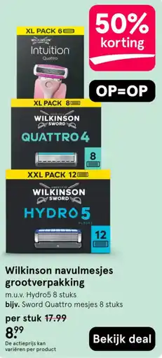 Etos Wilkinson navulmesjes aanbieding