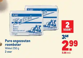 Makro Pure ongezouten roomboter aanbieding