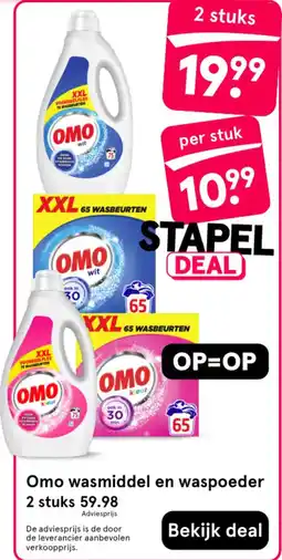 Etos Omo wasmiddel en waspoeder aanbieding