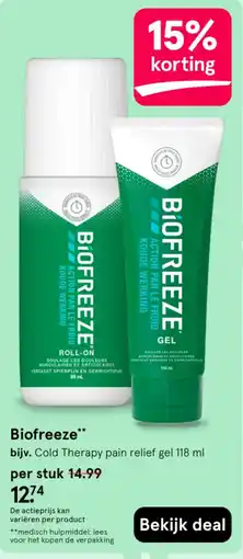 Etos Biofreeze Cold Therapy pain relief gel aanbieding