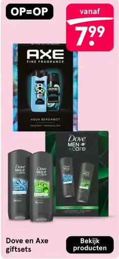 Etos Dove en Axe giftsets aanbieding
