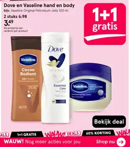 Etos Dove en Vaseline hand en body aanbieding