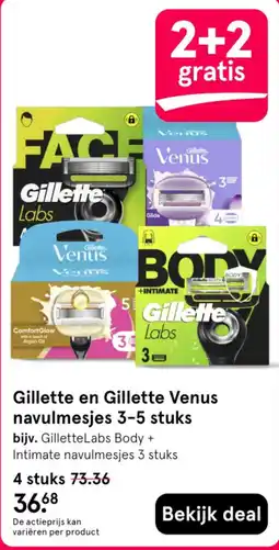 Etos Gillette en Gillette Venus navulmesjes aanbieding
