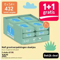 Etos Naïf water wipes aanbieding