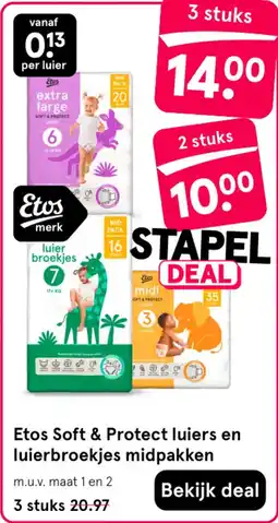Etos Etos Soft & Protect luiers en luierbroekjes midpakken aanbieding