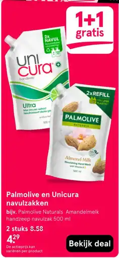 Etos Palmolive en Unicura navulzakken aanbieding