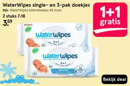 Etos WaterWipes single- en 3-pak doekjes aanbieding