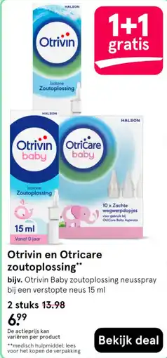 Etos Otrivin en Otricare zoutoplossing aanbieding