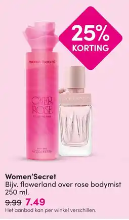 DA women'secret flowerland over rose bodymist aanbieding