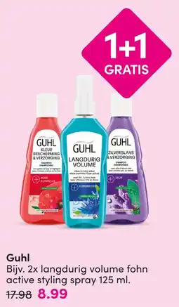 DA Guhl langdurig volume fohn active styling spray aanbieding