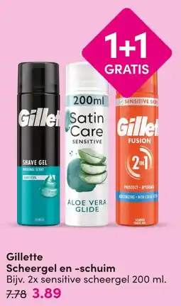 DA Gillette Scheergel en -schuim aanbieding