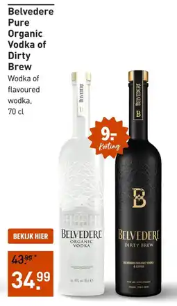 Gall & Gall Belvedere Pure Organic Vodka of Dirty Brew aanbieding