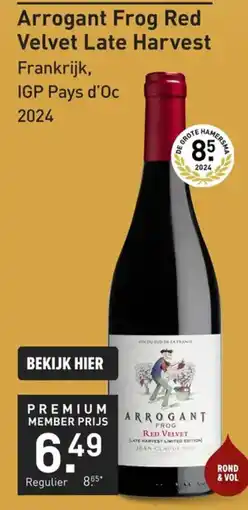 Gall & Gall Arrogant Frog Red Velvet Late Harvest aanbieding