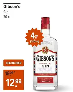 Gall & Gall Gibson's Gin aanbieding