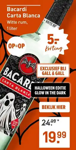 Gall & Gall Bacardí Carta Blanca aanbieding