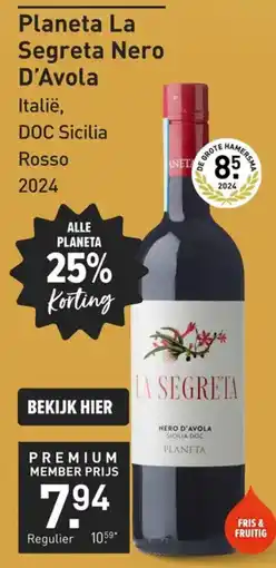 Gall & Gall Planeta La Segreta Nero D'Avola aanbieding