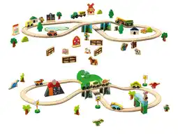 Lidl LUPILU Houten treinset, stad of dinosaurus aanbieding